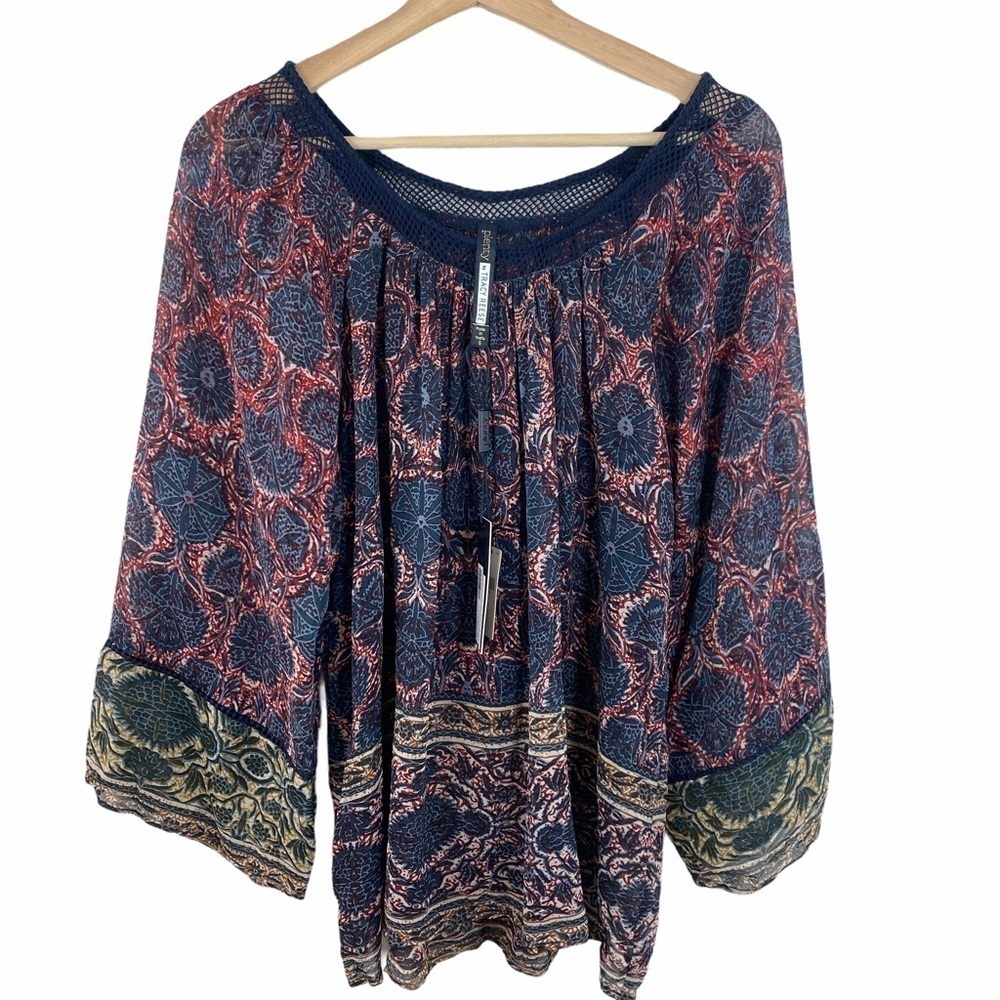 Plenty Tracy Reese Scoop Neck Silk Boho Top